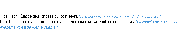 Définition coïncidence ACAD 1835