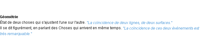 Définition coïncidence ACAD 1932