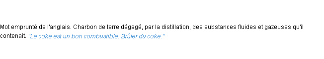 Définition coke ACAD 1835