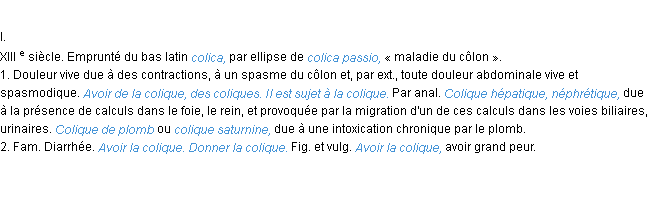 Définition colique ACAD 1986