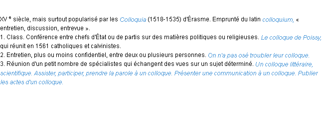 Définition colloque ACAD 1986