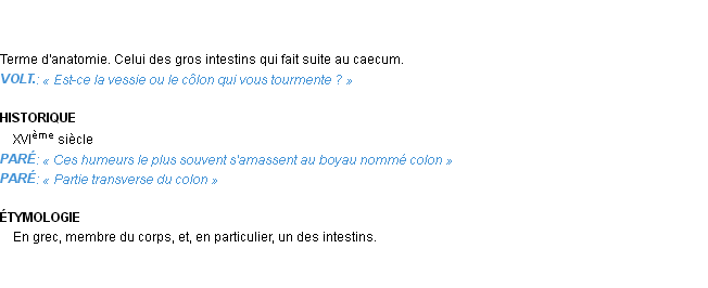 Définition colon Emile Littré
