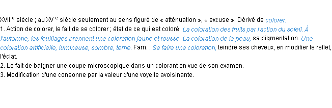 Définition coloration ACAD 1986
