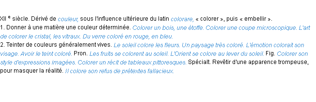 Définition colorer ACAD 1986