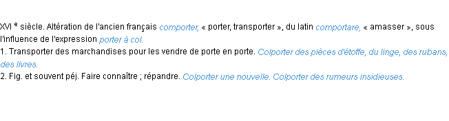 Définition colporter ACAD 1986