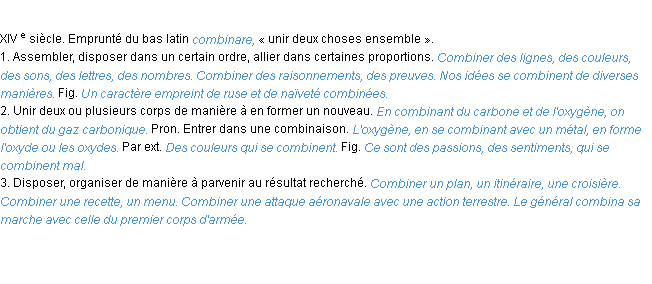 Définition combiner ACAD 1986