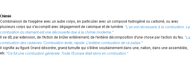Définition combustion ACAD 1932