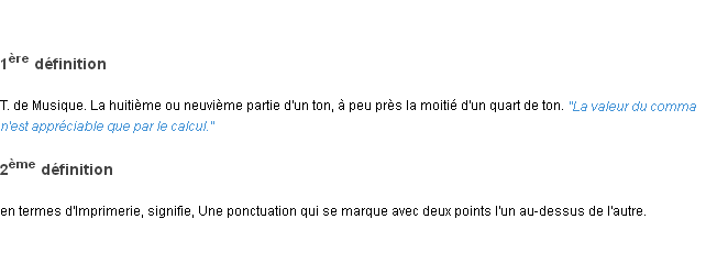 Définition comma ACAD 1835