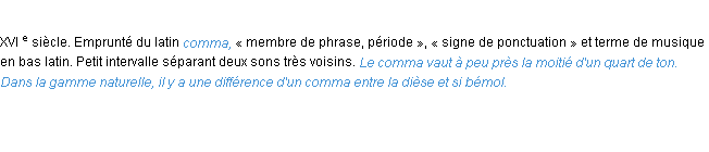 Définition comma ACAD 1986