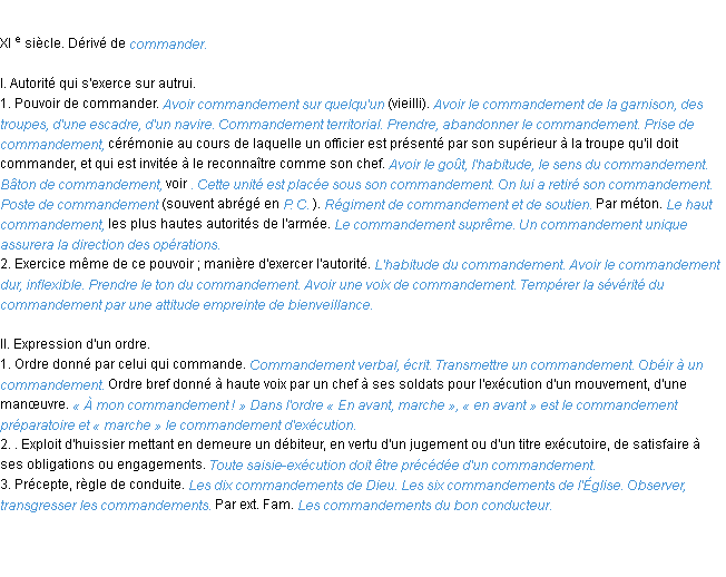 Définition commandement ACAD 1986