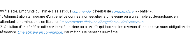 Définition commende ACAD 1986