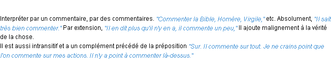 Définition commenter ACAD 1932