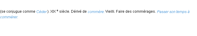 Définition commérer ACAD 1986