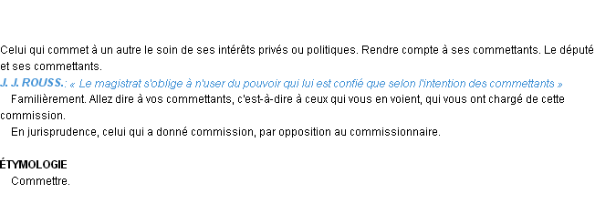 Définition commettant Emile Littré