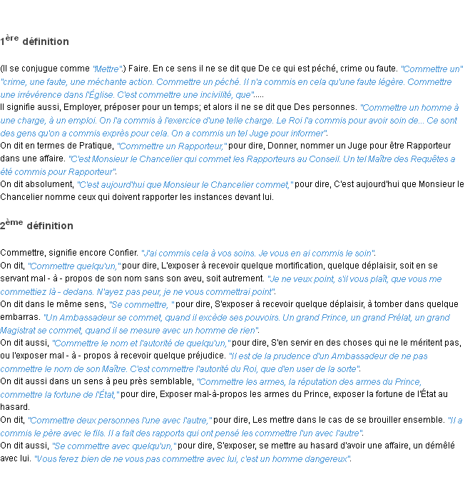 Définition commettre ACAD 1798