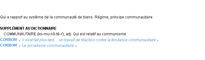 Définition communautaire Emile Littré