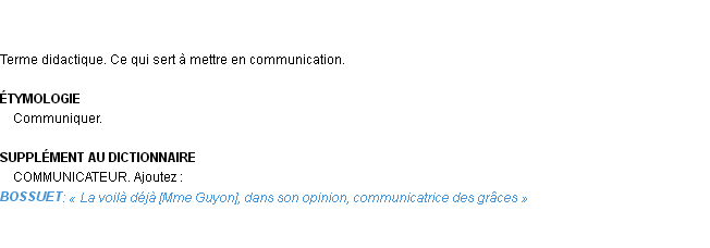 Définition communicateur Emile Littré