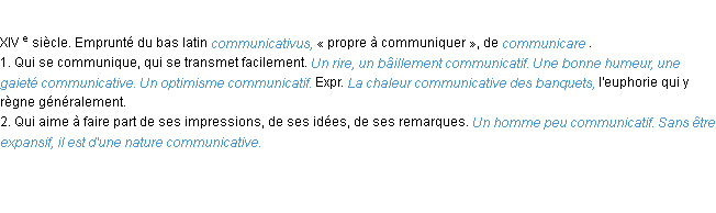 Définition communicatif ACAD 1986