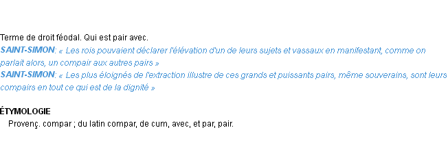 Définition compair Emile Littré