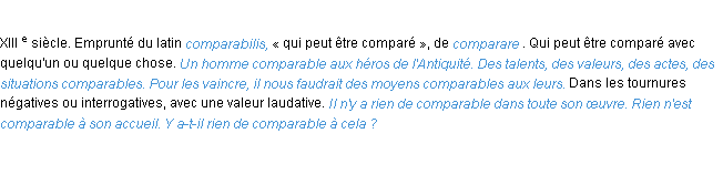 Définition comparable ACAD 1986