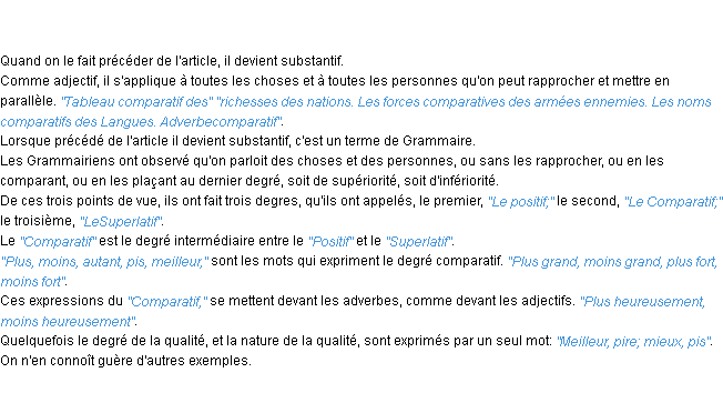 Définition comparatif ACAD 1798