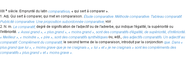 Définition comparatif ACAD 1986