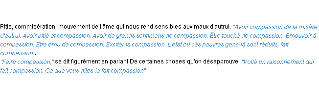 Définition compassion ACAD 1798