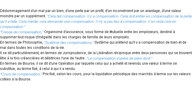 Définition compensation ACAD 1932