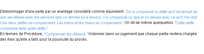 Définition compenser ACAD 1932