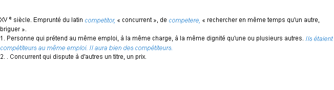 Définition compétiteur ACAD 1986