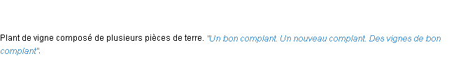 Définition complant ACAD 1798