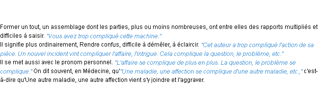 Définition compliquer ACAD 1835