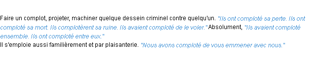 Définition comploter ACAD 1932