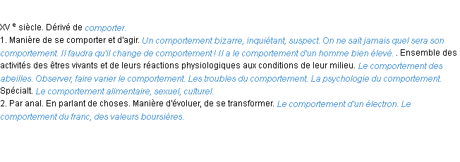 Définition comportement ACAD 1986