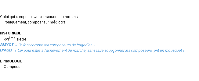 Définition composeur Emile Littré