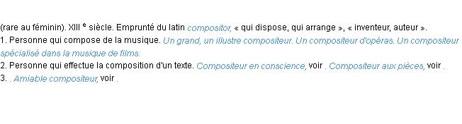 Définition compositeur ACAD 1986