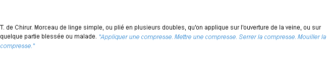 Définition compresse ACAD 1835