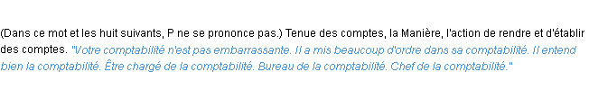 Définition comptabilité ACAD 1932
