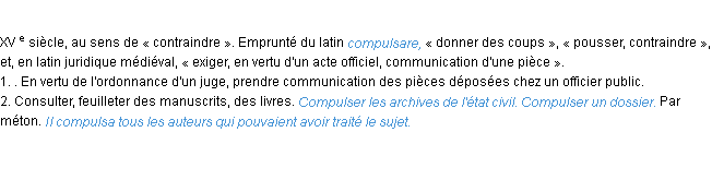 Définition compulser ACAD 1986