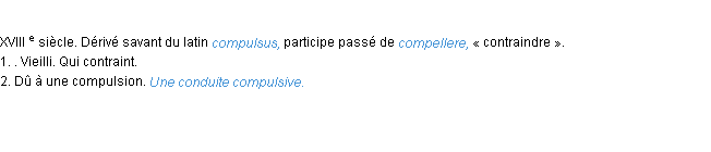 Définition compulsif ACAD 1986