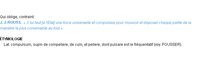 Définition compulsif Emile Littré