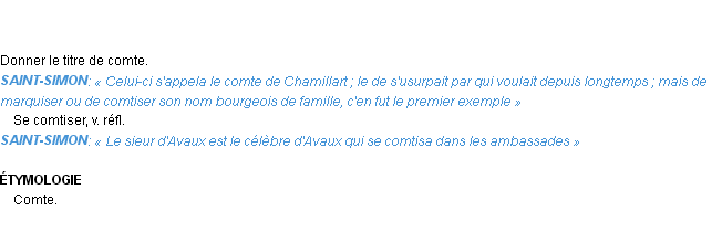 Définition comtiser Emile Littré