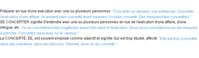 Définition concerter ACAD 1932