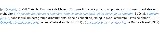 Définition concerto ACAD 1986