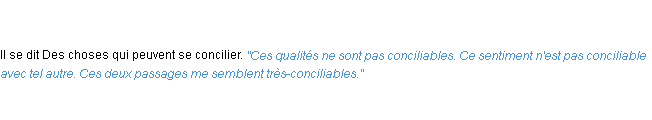 Définition conciliable ACAD 1835