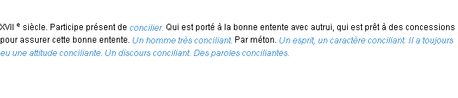 Définition conciliant ACAD 1986