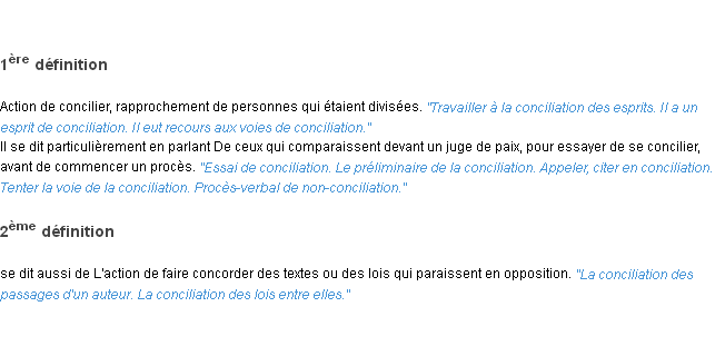 Définition conciliation ACAD 1835