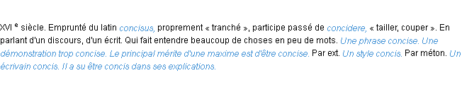 Définition concis ACAD 1986