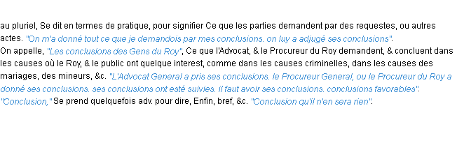 Définition conclusions ACAD 1694