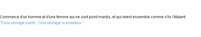 Définition concubinage ACAD 1835